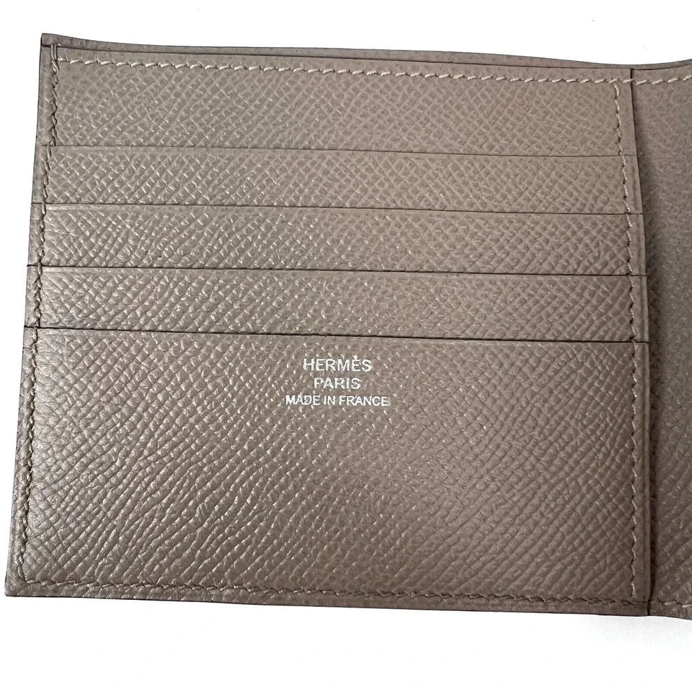 Hermes MC2 Copernic Compact Bill Wallet Mens Etain Epsom Leather Bi-Fold‎ France